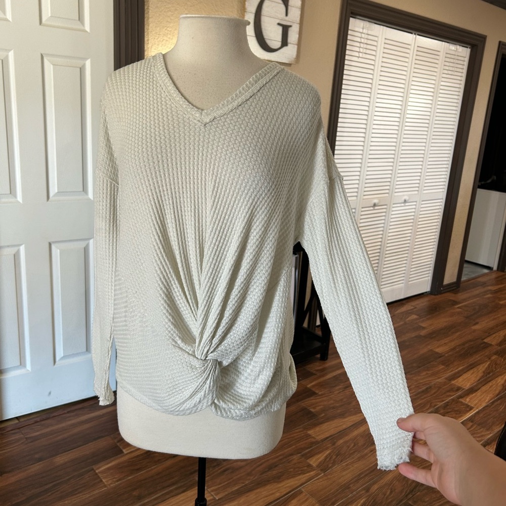 Anthropologie Akemi + Kin Waffle Knit Twist Sweater